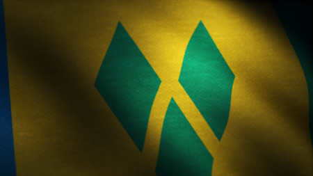 Flag Of Saint Vincent And The Grenadines Background Seamless Loop Animation. 4K Seamless Loopable...