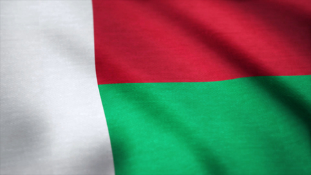 MADAGASCAR Realistic Waving Flag Background. Background waving in the wind of the flag of Madagascarの写真素材