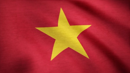 Vietnam Country flag animation stock footage. Flag of Vietnam waving in windの写真素材