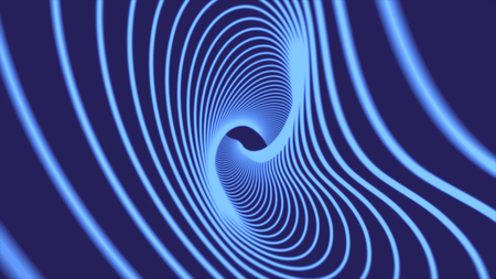 Elegant Glowing Bright Colorful Curved Spiral Lines Spinning Optical illusion animated background,...