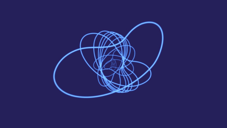 Elegant Glowing Bright Colorful Curved Spiral Lines Spinning Optical illusion animated background, black and white. Seamless loop. Animated Seamless Looping Abstract Motion Background.の写真素材