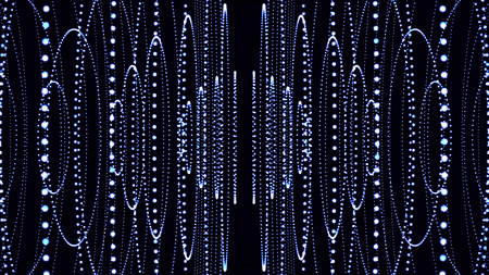 Digital Cyber City Particles HUD Background with lines pattern with cubes and flash light. 80s Retro Futurism Background. Analog glitch effects with visible CRT cathode tube pattern.の写真素材