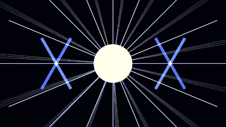 Digital Cyber City Particles HUD Background with lines pattern with cubes and flash light. 80s Retro Futurism Background. Analog glitch effects with visible CRT cathode tube pattern.の写真素材