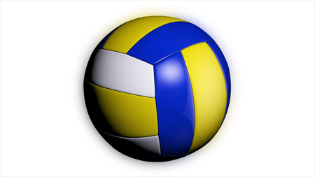 A loop animation of a volleyball ball spinning a white background. Animation of a volleyball ball.の写真素材