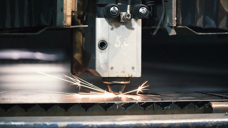High precision CNC laser cutting metal sheet. Clip. Modern technologies allow to receive...