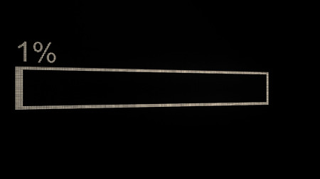 Progress bar. Illustration of uploading, downloading, transferring process. Modern loading bar animation on dark polygonal geometric surface. Loading Process to Complete. Futuristic pending loading screen.の写真素材