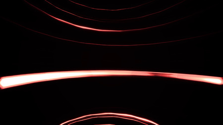 Abstract spinning and rising colorful lines on black background. Heavenly Elegant Curved Lines or...