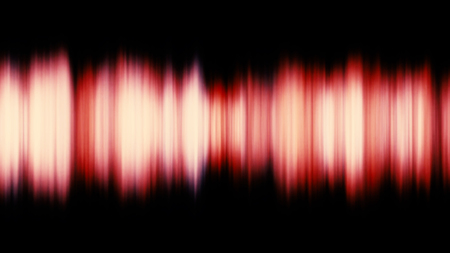 Red sound wave and audio equalizer effect background. Red sound wave of noise on black background.の写真素材