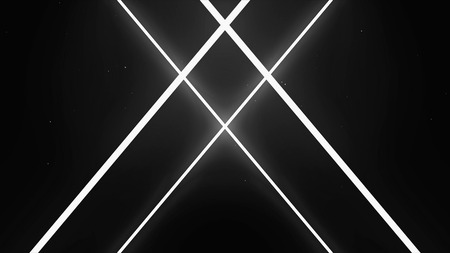 Flying through geometrical abstraction with white stars on black background. Transformation of...