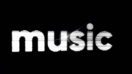 Appearance of word music made of abstract waves or lines on black background. Word Music consists of a set of abstract energy lines.の写真素材