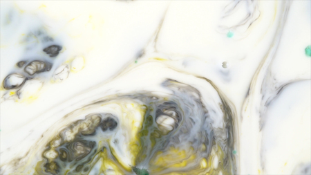 Colorful background of ink reaction to soap drops. Colored inks react to a drop of liquid soap in...