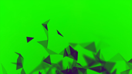 Colorful animation with moving triangles, crystal abstract painting. Stock. Small blinking black...