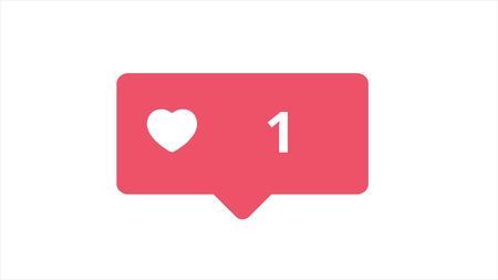 Animation cheat social networks. Animation. Recording or video is gaining popularity in social networks. Pink signs liked, repost and comment increasing in numbersの写真素材