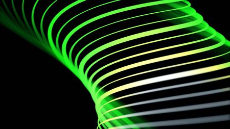 Abstract animation of colored lines on a black background. Animation. Beautiful abstraction of glowing lines. Animation of seamless loopの写真素材