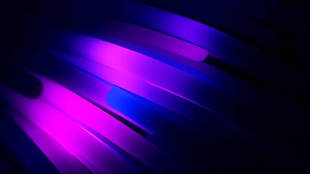Abstraction of large multi colored neon straws floating on the black background and changing their...