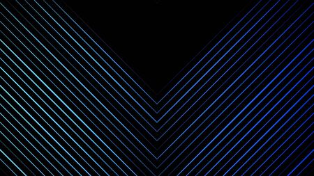 Abstract pointing arrows from lines on black background. Animation. Neon sign lines on black background. Abstract of neon colored arrows moving on black backgroundの写真素材