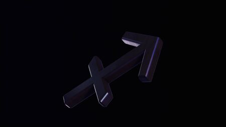 Abstract animation of astrological Zodiac sign Sagittarius rotating on a dark background. Animation. Horoscope. Part of a Zodiac series.の写真素材