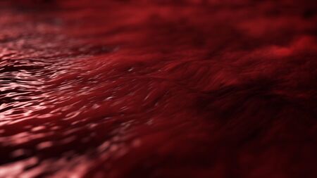 Colorful abstraction of moving red liquid substance. Animation. Loop ready animation of mysterious...