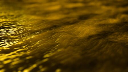 Colorful abstraction of moving yellow liquid substance. Animation. Loop ready animation of...
