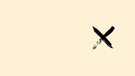 Brush strokes painting geometrical figures on beige background. Animation. Silhouettes of a cross, a...