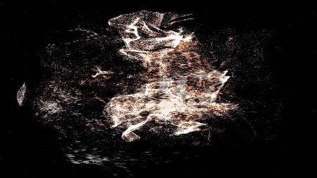 Abstract icon of the envelope in the circle formed from a cloud of small particles. Animation....