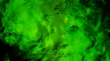 Top view of abstract wavy surface, ripples in the water of green color, seamless loop. Colorful glowing liquid substance.の写真素材
