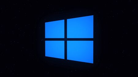 Windows logo animation sprayed on dots. Animation. A motion graphic video animation illustrating the Windows logo app icon. Use only editorialのeditorial素材