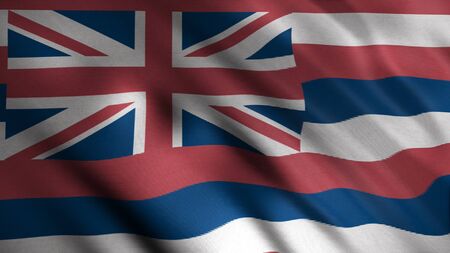 Abstract colorful Hawaii flag fluttering in the wind, seamless loop. Animation. Waving in the breeze...