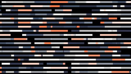 Abstract horizontal parallel rows of line segments moving intermittently into the same direction...