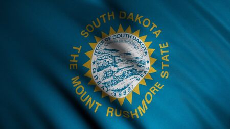 Close-up of flag of South Dakota.の写真素材