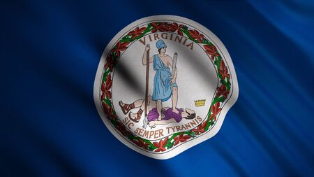 Close-up of flag of Virginia.の写真素材