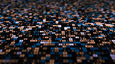 Background of many numbers. Animation. Coding of digital space with changing numbers vertically. Matrix multi-colored digital spaceの写真素材