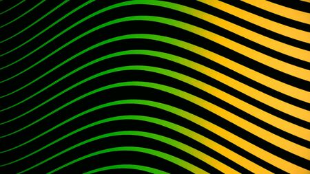 Wavy colored lines with black stripes. Animation. Beautiful animation of alternating bands of color and black moving in wavesの写真素材