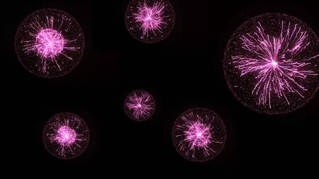 Plasma energy sphere pulse loop. Animation. Abstract animation of electric balls. Color balls on...
