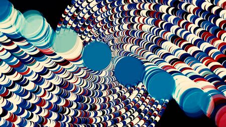 Abstract breathtaking psychedelic optical illusion of circles on black background. Animation....