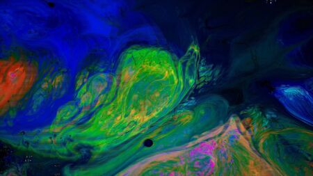 Abstract colorful paint reactions, psychedelic liquid light show, dye patterns in water, oil, paint....