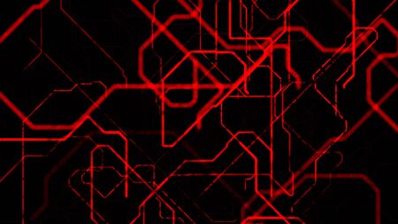 Abstract geometric lined pattern, motion graphics. Animation. Endless quantity of red bended lines...