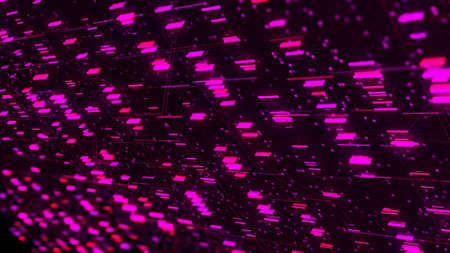 Concept of the futuristic information and technological computer. Animation. Abstract big data...