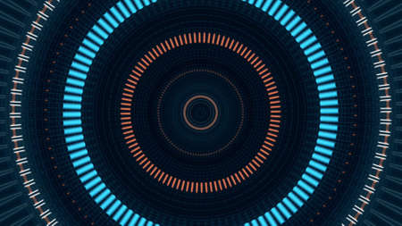 Abstract moving flashing large rings on black background, seamless loop. Animation. Pulsating...