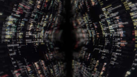 Computer crash with distorted and blurred video transmission. Animation. Abstract system failure,...