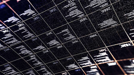 Digital background with code information and numbers flowing diagonally turned upside down....