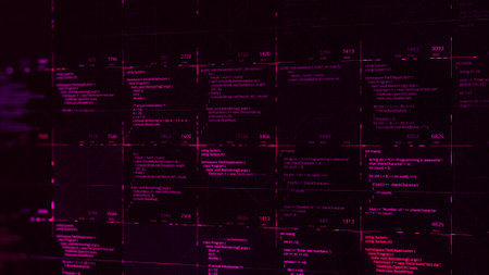 Abstract digital data on black screen