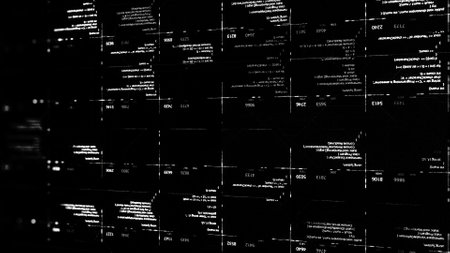 White digital codes in cells with numbers on black