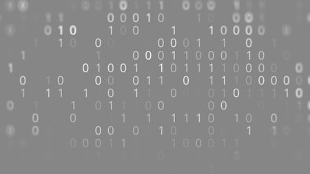 Background from set of binary code. Animation. Changing program code from zero and one. Software in form of binary code. Computer background from binary codeの写真素材