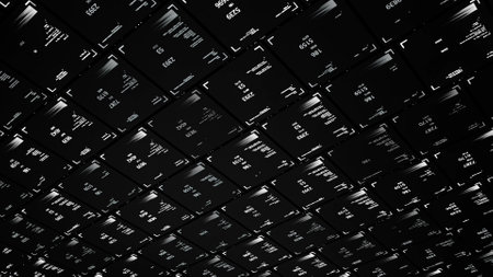 Endless graphs with digital data of people scanning. Animation. Digital medical data with blue...