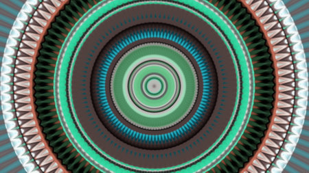 Concentric colorful rings moving and blinking with shining light. Animation. Abstract...