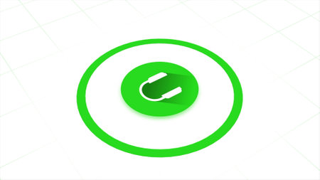 Abstract white headphones icon emitting green waves isolated on white background, seamless loop. Animation. Concept of radio and music.の写真素材