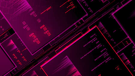 Abstract hacker screen with cracking password and data decryption, seamless loop. Animation....