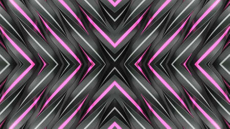 Metallic pattern with lines is mirrored. Animation. Symmetrical animation with mirrored lines...