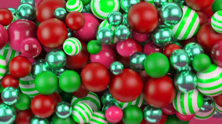 Multicolored balloons with circular rotation as background and texture, seamless loop. Animation. Close up of colorful children toy balls.の写真素材